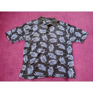 Men's XL Dockers Tropical Blue/Black Golf Cotton Short Sleeves Shirt